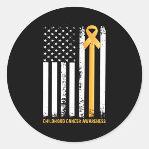 Sticker Rond Le Ruban Dans Un Drapeau Sensibilisation Au Cancer