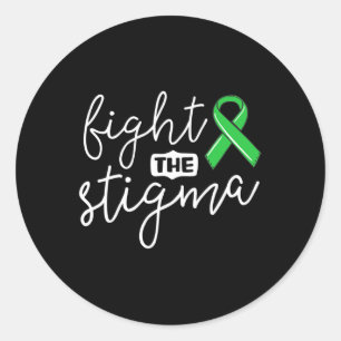 Sticker Rond Le Ruban vert de sensibilisation à la santé mental