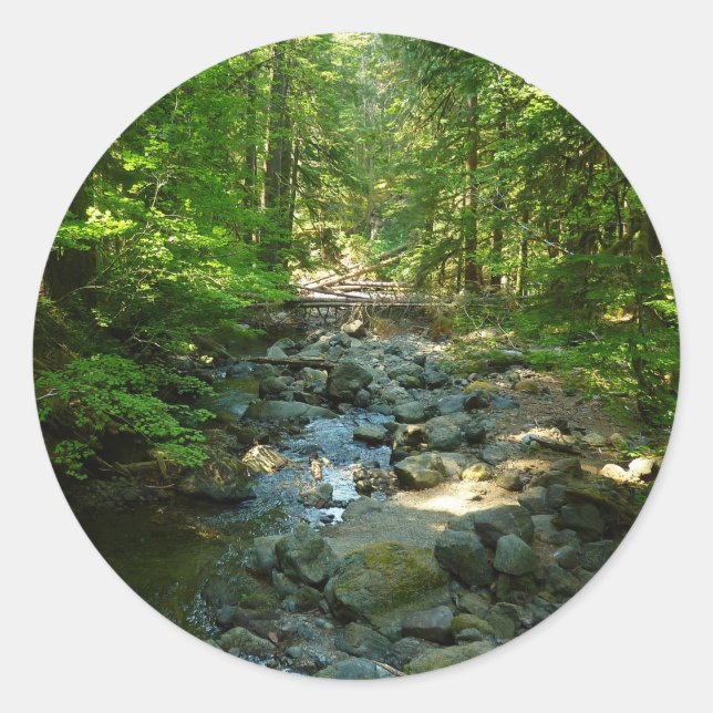 Sticker Rond Le ruisseau Laughwater au parc national Mount Rain (Devant)