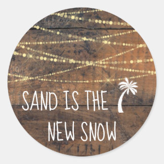 Sticker Rond Le sable est la nouvelle icône de palmier tropical