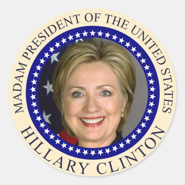 Sticker Rond Le sceau présidentiel d'Hillary Clinton (Devant)