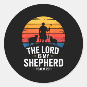 Sticker Rond Le Seigneur est mon berger Psaume 23_1 Verset bibl