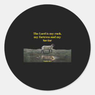 Sticker Rond Le Seigneur est mon roc Psaume 18_2 - Valeurs chré