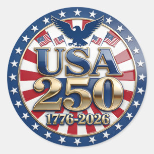 Sticker Rond Le Semiquincentenaire de l'Amérique 1776-2026 État
