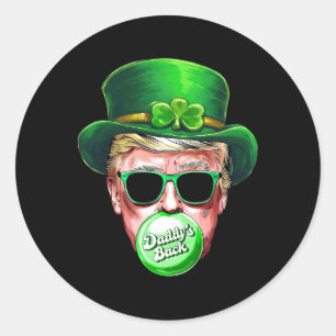 Sticker Rond Le Shamrock Chanceux de la Saint-Patrick de Papa C