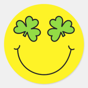 Sticker Rond Le shamrock d'Emoji du jour de St Patrick observe