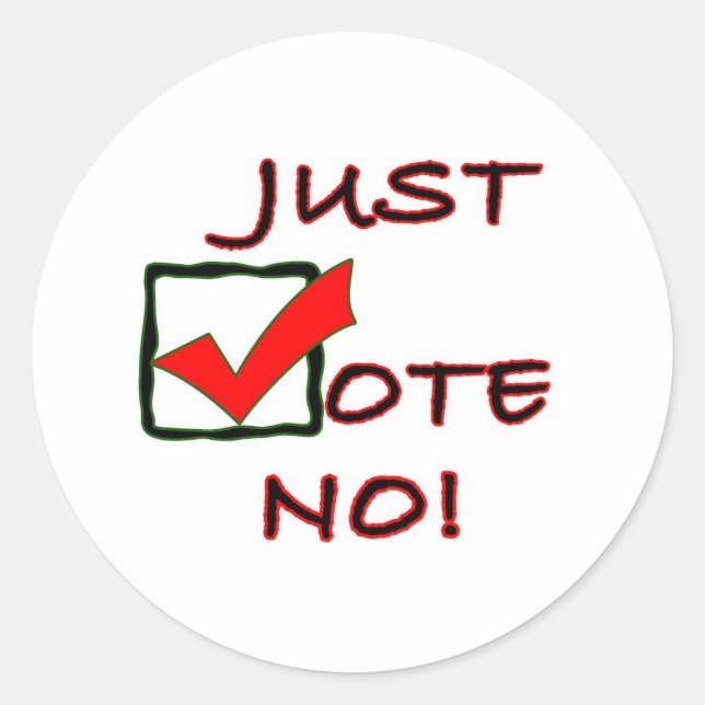 Sticker Rond Le slogan politique Just Vote No ! (Devant)