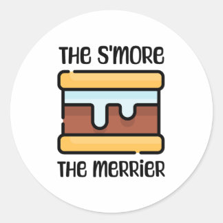 Sticker Rond Le S'more le Merrier ! Camping sympa