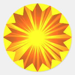 Sticker Rond Le soleil chaud