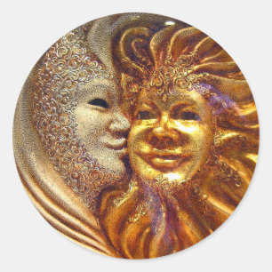 Sticker Rond Le Soleil, La Lune, Le Baiser