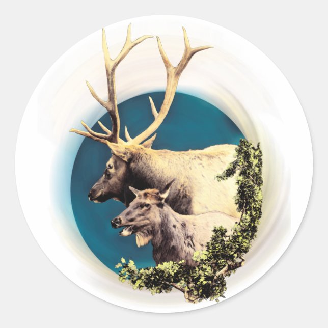 Sticker Rond Le Stag et l'Arrière (Devant)