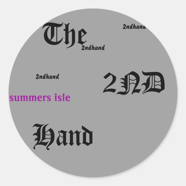 Sticker Rond Le, summers isle, 2ndhand, 2ndhand, 2ndhand, ... (Devant)
