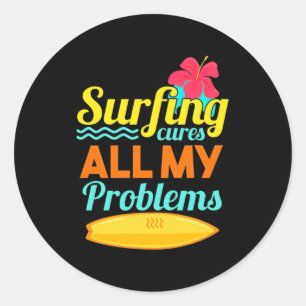 Sticker Rond Le surf sont mes problèmes