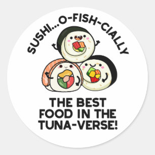 Sticker Rond Le Sushi La Meilleure Nourriture Dans Le Tuna-vers