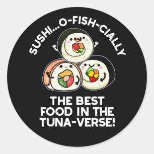 Sticker Rond Le Sushi La Meilleure Nourriture Dans Le Tuna-vers