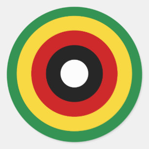 Sticker Rond Le symbole du drapeau du pays rond du Zimbabwe cer