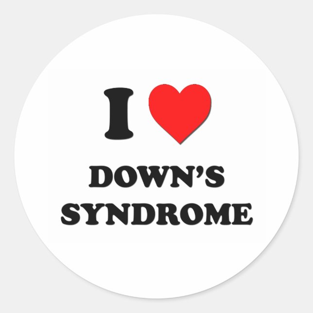 Sticker Rond Le syndrome de I Love Down (Devant)