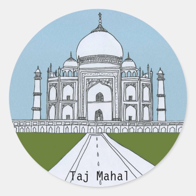 Sticker Rond Le Taj Mahal (Devant)