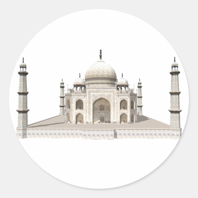 Sticker Rond Le Taj Mahal : Modèle 3D : (Devant)
