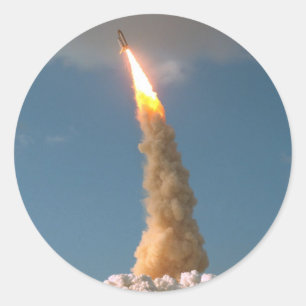 Sticker Rond Le télescope spatial Hubble se lève de la NASA