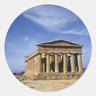 Sticker Rond Le temple de Concordia à Agrigente, Italie