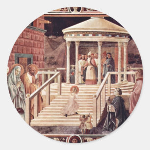 Sticker Rond Le temple, Mary par Uccello Paolo (la meilleure
