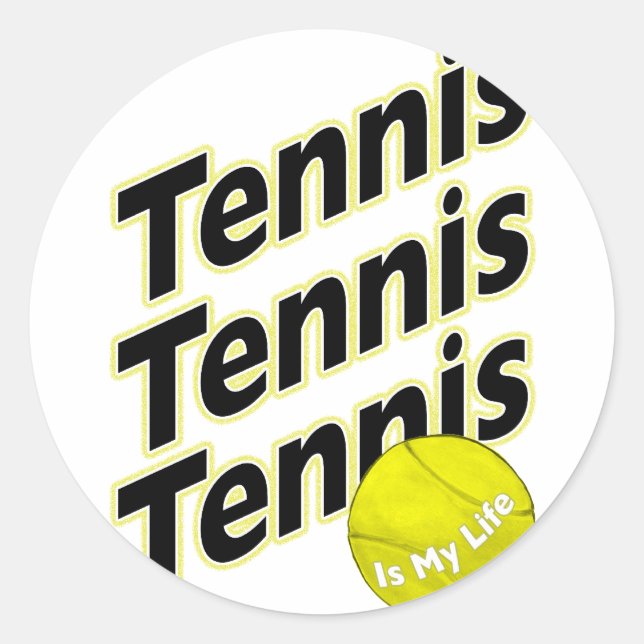 Sticker Rond Le tennis est ma vie (Devant)