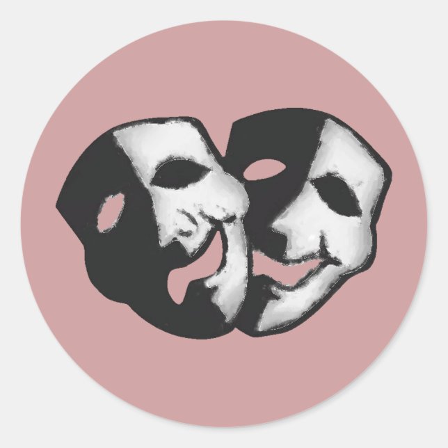 Sticker Rond Le théâtre est la vie (Devant)