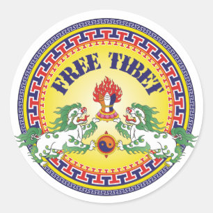 Sticker Rond Le Thibet libre rond