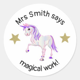 Sticker Rond Le travail magique de l'enseignant !