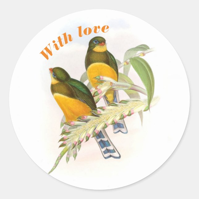 Sticker Rond Le Trogon de Macklot, avec amour (Devant)