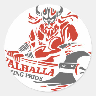 Sticker Rond Le Valhöll - fierté de Viking - conception de