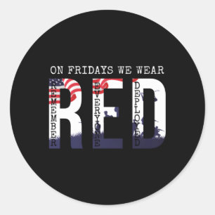 Sticker Rond Le Vendredi Nous Portons Rouge Vendredi Drapeau Am