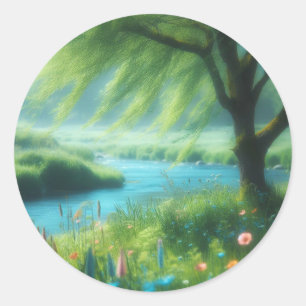 Sticker Rond Le vent dans le vent