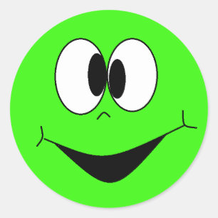 Sticker Rond Le vert de chaux Googlie idiot observe des