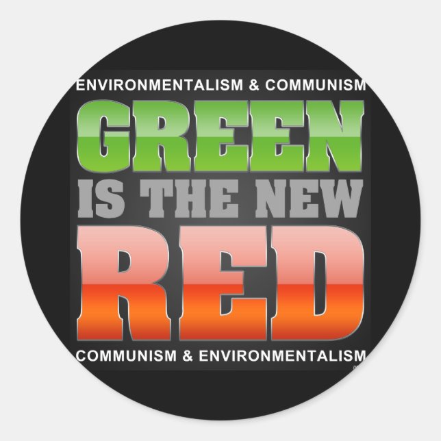Sticker Rond Le vert est le nouveau rouge (Devant)