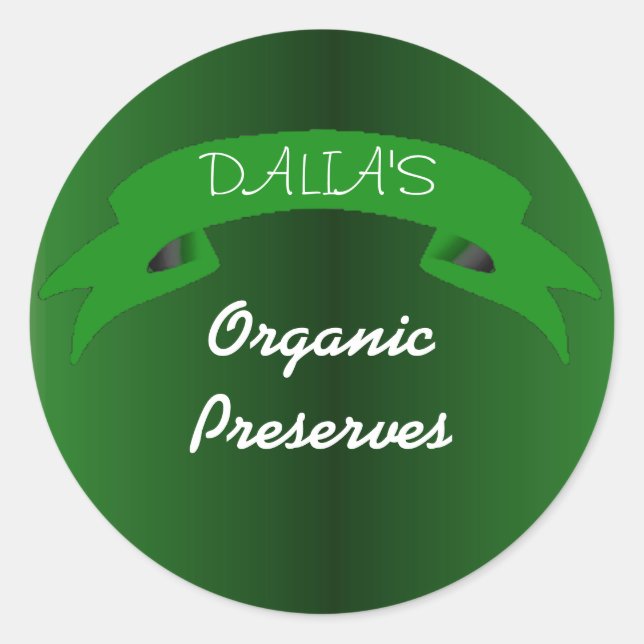 Sticker Rond Le vert préserve l'étiquette de gelée et de (Devant)
