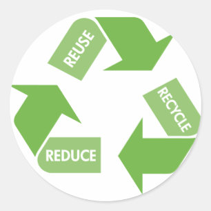 Sticker Rond Le vert réutilisent la réutilisation réduisent