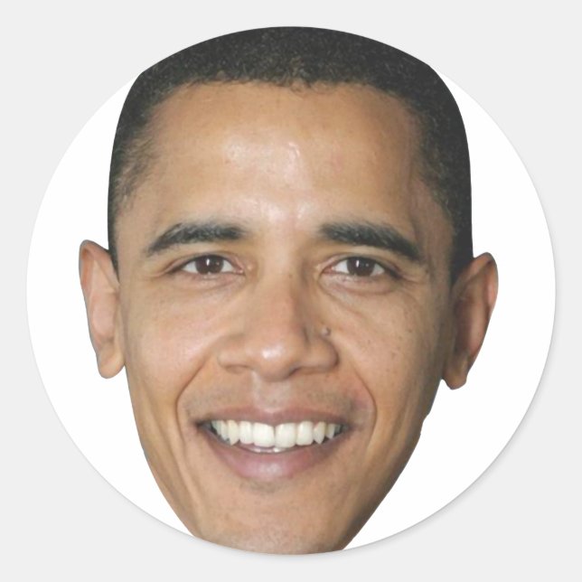 Sticker Rond Le visage de Barack (Devant)