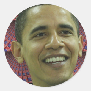 Sticker Rond Le visage de Barack Obama