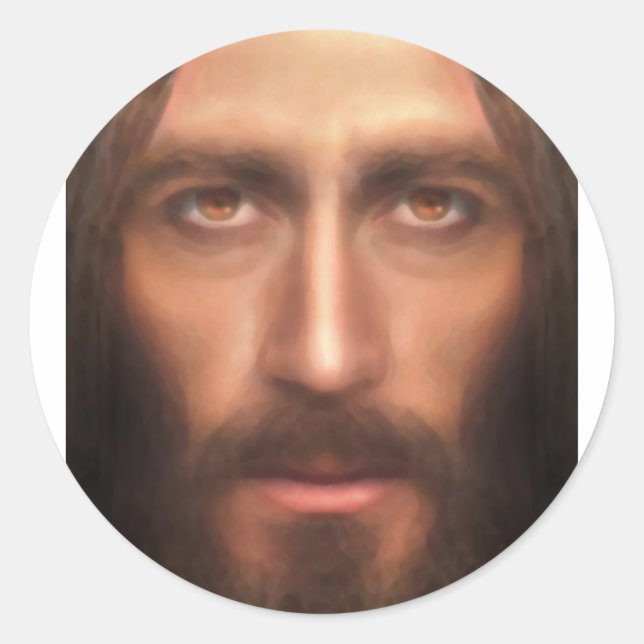 Sticker Rond Le visage de Jésus (Devant)