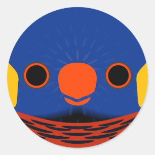 Sticker Rond Le visage d'un lorikeet coco