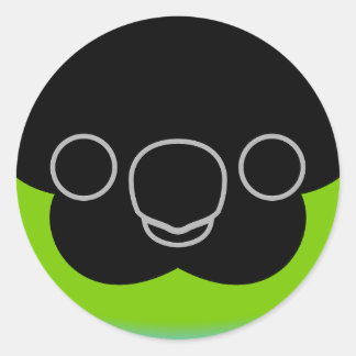 Sticker Rond Le visage d'une perruque de Nanday