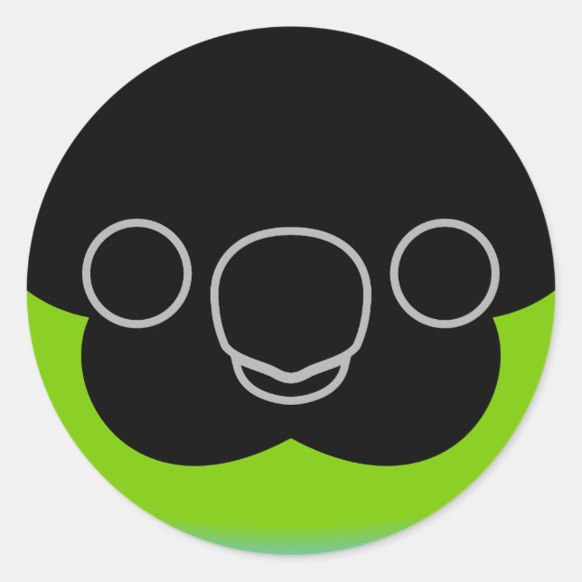 Sticker Rond Le visage d'une perruque de Nanday (Devant)