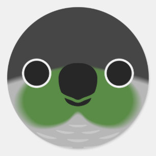 Sticker Rond Le visage d'une perruque verte