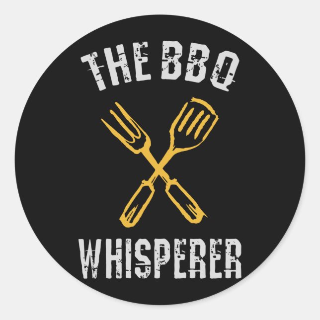 Sticker Rond Le Whisperer du barbecue (Devant)