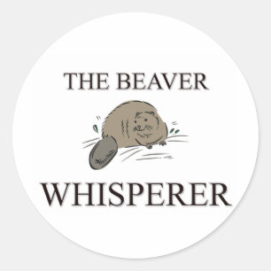 Sticker Rond Le Whisperer du castor