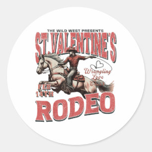 Sticker Rond Le Wild West présente le rodéo de St. Valentines