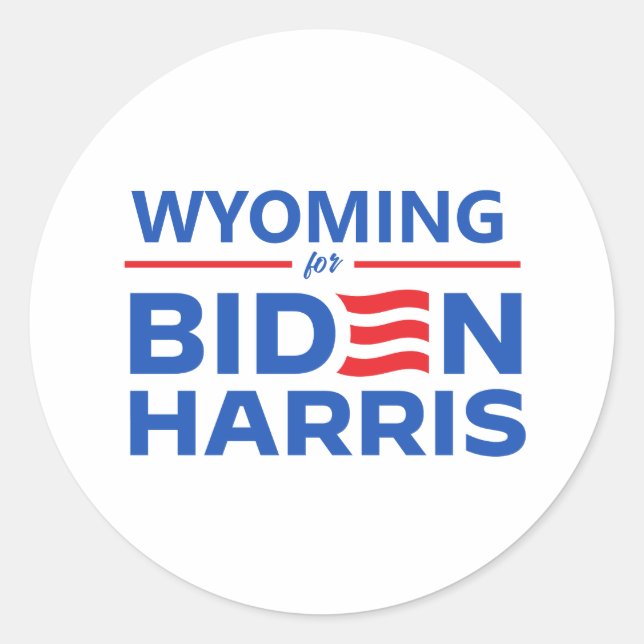 Sticker Rond Le Wyoming de Biden Harris (Devant)