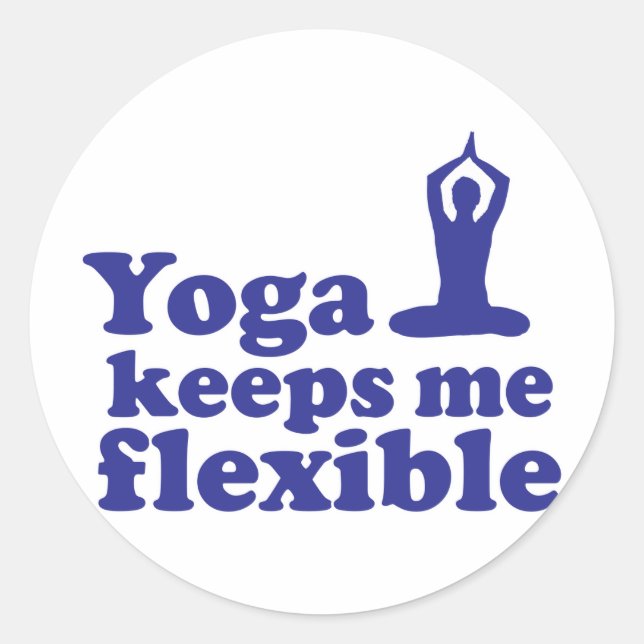 Sticker Rond Le Yoga me garde flexible (Devant)